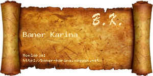 Baner Karina névjegykártya